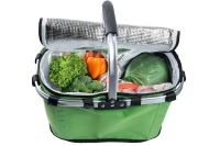 Bauerkraft X-236 Skládací termo košík na piknik a nákupy, 25 l, voděodolný, zelený