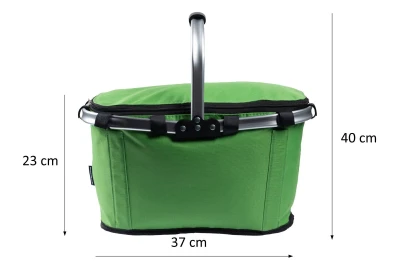 Bauerkraft X-236 Skládací termo košík na piknik a nákupy, 25 l, voděodolný, zelený