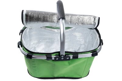 Bauerkraft X-236 Skládací termo košík na piknik a nákupy, 25 l, voděodolný, zelený