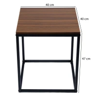 Bauerkraft G-820 Moderné štvorcové konferenčné stolíky 2 v 1, loft, orech