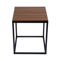 Bauerkraft G-820 Moderné štvorcové konferenčné stolíky 2 v 1, loft, orech