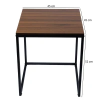 Bauerkraft G-820 Moderné štvorcové konferenčné stolíky 2 v 1, loft, orech