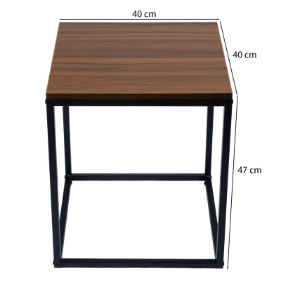 Bauerkraft G-820 Moderné štvorcové konferenčné stolíky 2 v 1, loft, orech