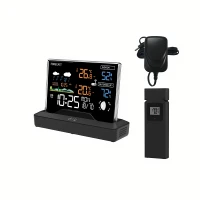 Bauerkraft G-870 Bezdrátová podsvícená meteostanice s barometrem, černá