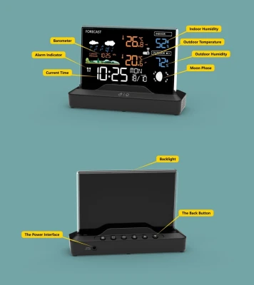 Bauerkraft G-870 Bezdrátová podsvícená meteostanice s barometrem, černá
