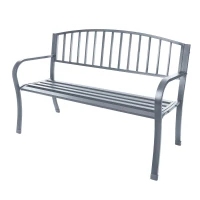 Bauerkraft G-823 Zahradní lavice s opěrkou, kovová, 125 cm, grafitová