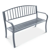 Bauerkraft G-823 Zahradní lavice s opěrkou, kovová, 125 cm, grafitová
