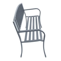 Bauerkraft G-823 Zahradní lavice s opěrkou, kovová, 125 cm, grafitová