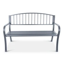 Bauerkraft G-823 Zahradní lavice s opěrkou, kovová, 125 cm, grafitová