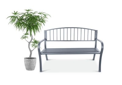Bauerkraft G-823 Zahradní lavice s opěrkou, kovová, 125 cm, grafitová