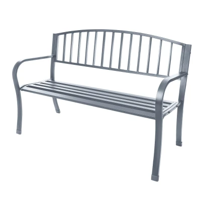 Bauerkraft G-823 Zahradní lavice s opěrkou, kovová, 125 cm, grafitová
