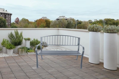 Bauerkraft G-823 Zahradní lavice s opěrkou, kovová, 125 cm, grafitová