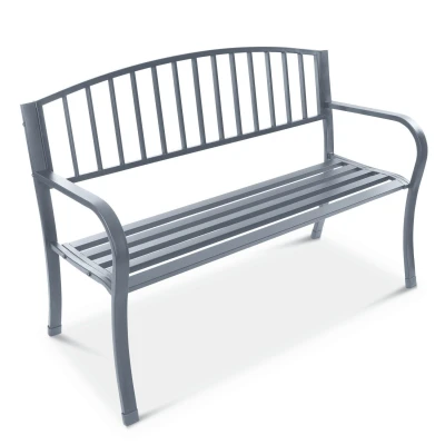 Bauerkraft G-823 Zahradní lavice s opěrkou, kovová, 125 cm, grafitová