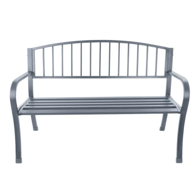 Bauerkraft G-823 Zahradní lavice s opěrkou, kovová, 125 cm, grafitová