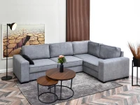 Bauerkraft G-819 Moderní kulaté konferenční stolky 2v1, loft/industrial, ořech