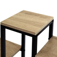 Bauerkraft H-608 Kovový viacúrovňový stojan na kvety, polica, starožitný dub