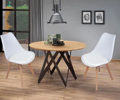 Bauerkraft G-508 Moderná škandinávska stolička s vankúšom, biela