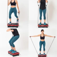 Bauerkraft H-198 Vibrační tréninková plošina, dálkový ovladač, Bluetooth, červená