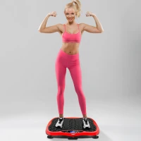 Bauerkraft H-198 Vibrační tréninková plošina, dálkový ovladač, Bluetooth, červená