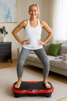 Bauerkraft H-198 Vibrační tréninková plošina, dálkový ovladač, Bluetooth, červená