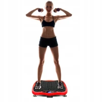 Bauerkraft H-198 Vibrační tréninková plošina, dálkový ovladač, Bluetooth, červená