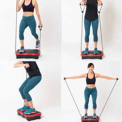 Bauerkraft H-198 Vibrační tréninková plošina, dálkový ovladač, Bluetooth, červená