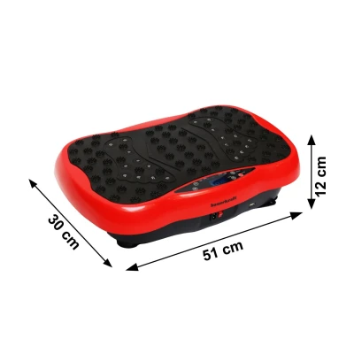 Bauerkraft H-198 Vibrační tréninková plošina, dálkový ovladač, Bluetooth, červená