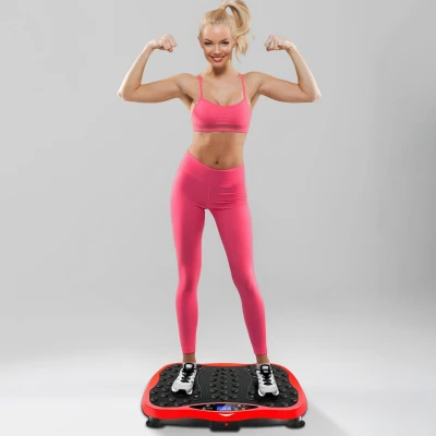 Bauerkraft H-198 Vibrační tréninková plošina, dálkový ovladač, Bluetooth, červená