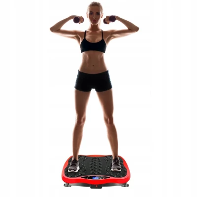 Bauerkraft H-198 Vibrační tréninková plošina, dálkový ovladač, Bluetooth, červená
