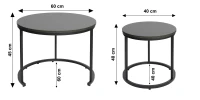 Bauerkraft H-108 Moderné okrúhle konferenčné stolíky 2 v 1, loft, grafit