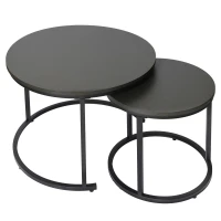 Bauerkraft H-108 Moderné okrúhle konferenčné stolíky 2 v 1, loft, grafit