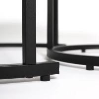 Bauerkraft H-108 Moderné okrúhle konferenčné stolíky 2 v 1, loft, grafit