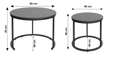 Bauerkraft H-108 Moderné okrúhle konferenčné stolíky 2 v 1, loft, grafit