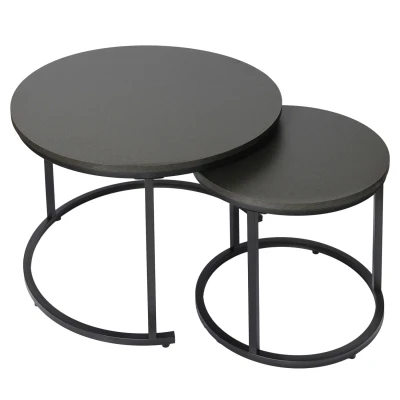 Bauerkraft H-108 Moderné okrúhle konferenčné stolíky 2 v 1, loft, grafit