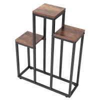 Bauerkraft H-021 Kovový patrový stojan na 3 květiny, antický dub 