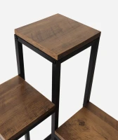 Bauerkraft H-018 Kovový patrový stojan na 4 květiny, rustikální dub