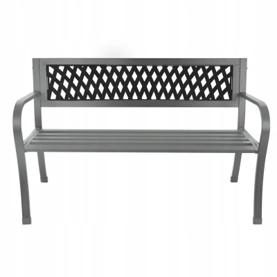 Bauerkraft H-048 Záhradná lavička s operadlom, kovová, 125 cm, grafitová
