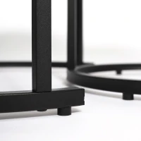 Bauerkraft H-111 Moderní kulaté konferenční stolky 2v1, světlá šedá