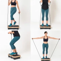 Bauerkraft H-214 Vibrační tréninková plošina, dálkový ovladač, Bluetooth, béžová