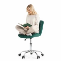 Bauerkraft H-589 Detská otočná stolička z velúru, zelená