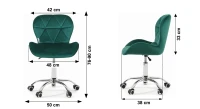 Bauerkraft H-589 Detská otočná stolička z velúru, zelená