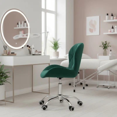 Bauerkraft H-589 Detská otočná stolička z velúru, zelená