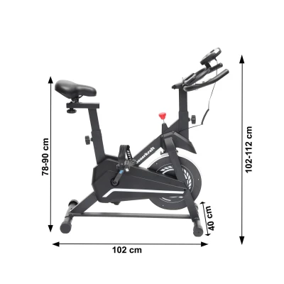Bauerkraft H-543 Magnetický rotoped s nastavitelným sedlem, LCD displej, 4 kg, černobílý