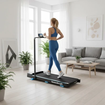 Bauerkraft H-565 Elektrický bežecký pás, skladací, LED displej, držiak na telefón, 90 kg, 10 km/h