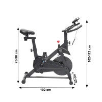 Bauerkraft H-550 Magnetický rotoped s nastavitelným sedlem, LCD displej, 4 kg, šedý