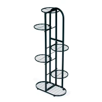 ModernHome PJJPS0014 Kovový stojan na kvety, 6 úrovní, 106 cm, čierny