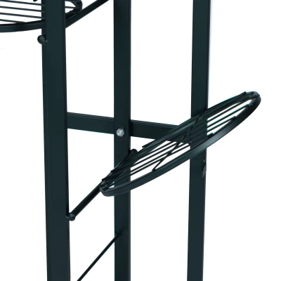ModernHome PJJPS0014 Kovový stojan na kvety, 6 úrovní, 106 cm, čierny