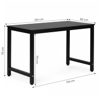 ModernHome TH-RD-1 Psací, počítačový stůl 120 x 60 cm, černý