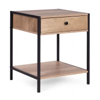 ModernHome CTG404050 Noční stolek se zásuvkou a policí 40 x 50 cm, světlý dub