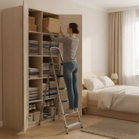 ModernHome WK4026-5 Hliníkové schůdky 5-stupňové s plošinou 150 kg